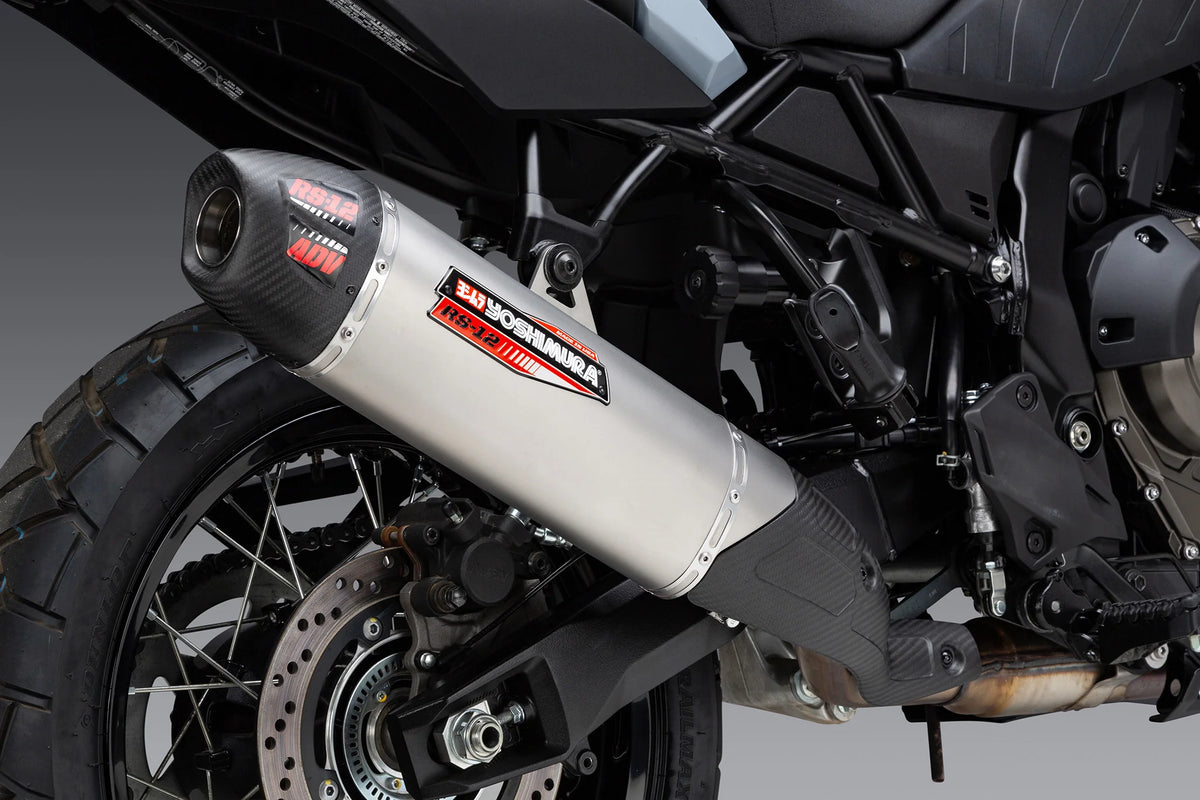 Yoshimura V-Strom 800 23-26 RS-12 ADV Stainless Slip-On Exhaust, W/ Stainless Muffler