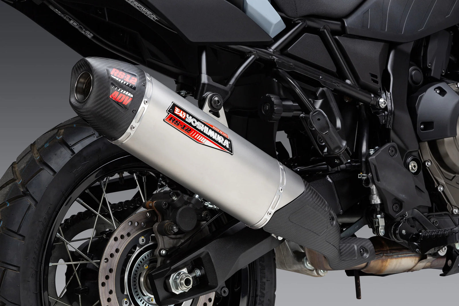 Yoshimura V-Strom 800 23-26 RS-12 ADV Stainless Slip-On Exhaust, W/ Stainless Muffler