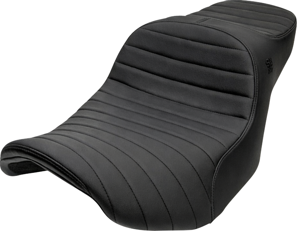 Slyfox Chariot Seat - Black Classic Stitch - Black Logo - FLH/FLT '23.5-'26