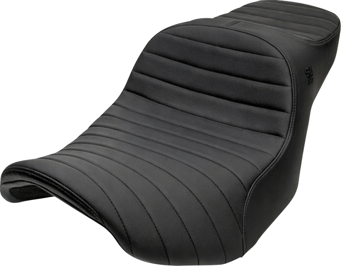 Slyfox Chariot Seat - Black Classic Stitch - Black Logo - FLH/FLT '23.5-'26