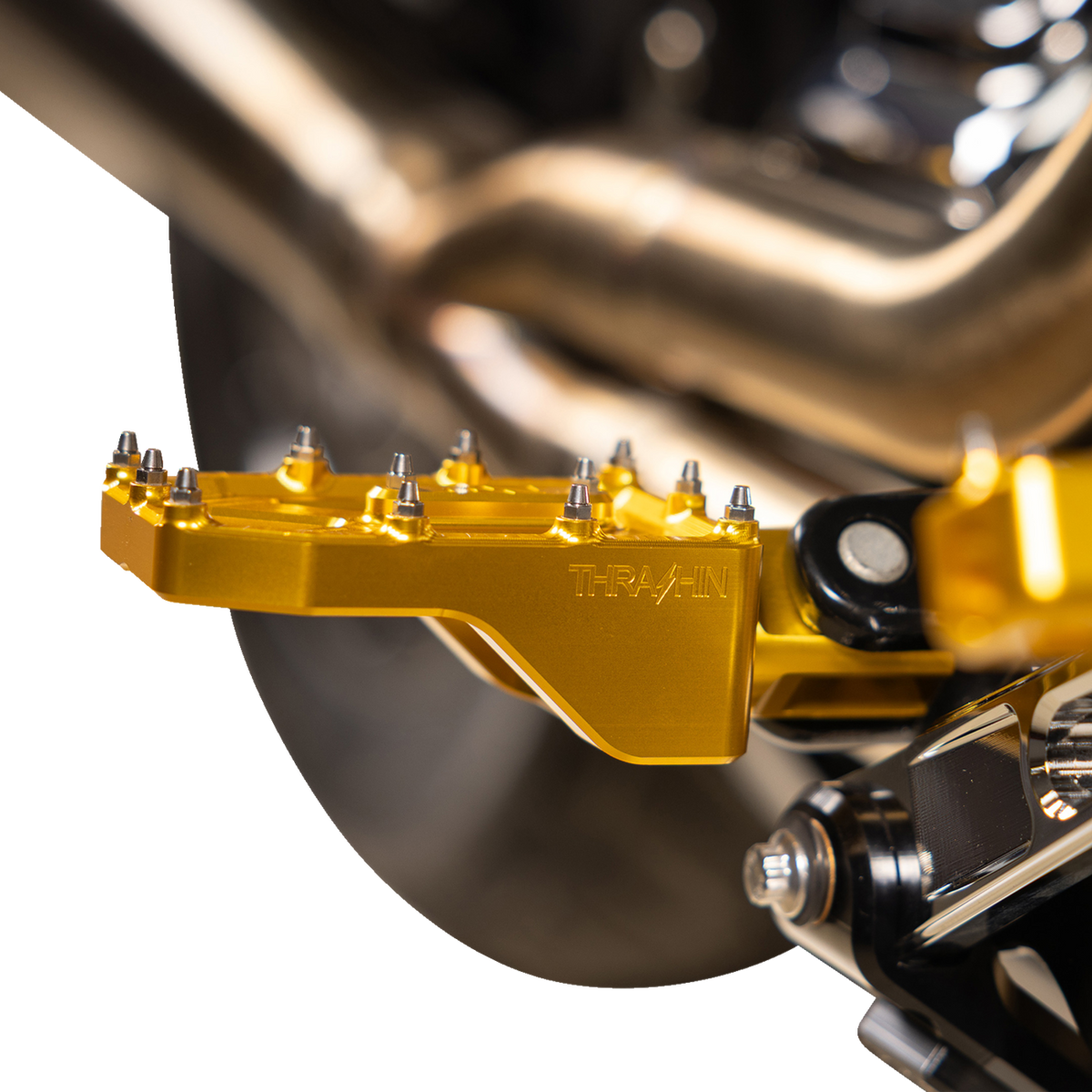 Thrashin Supply CO. Aggressor Foot Pegs - Rear - Gold - HD '72-'25
