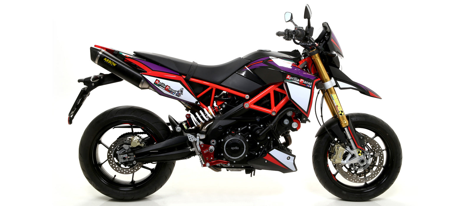 Arrow 71907AKN Aluminium Dark Thunder Slip Ons (Right And Left) With Carbon End Cap