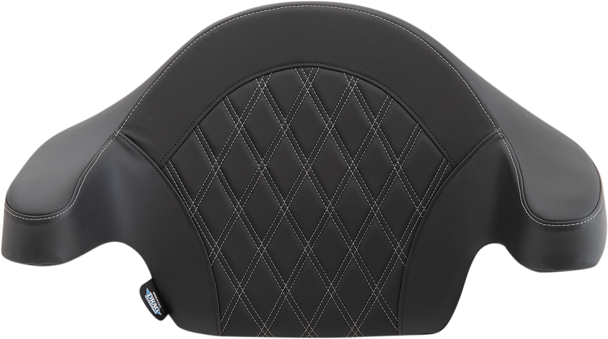 Drag Specialties Seats King-Pak Pad - Double Diamond - Silver Thread - Road King '14-'25