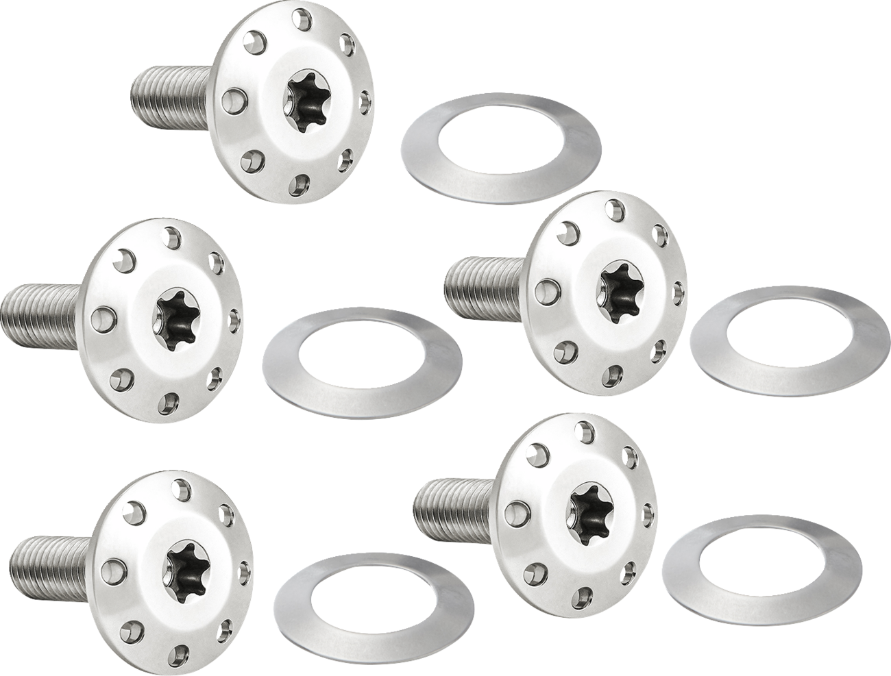 Arlen NESS Bolt Kit - Holeshot/Front/Floating/Brake Rotor - Spoke Mount - Polished - 5 Pack
