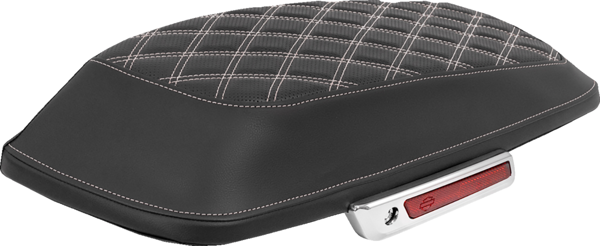 Saddlemen Saddlebag Lid Covers - Lattice - White Stitch - FLH/FLT '14-'25