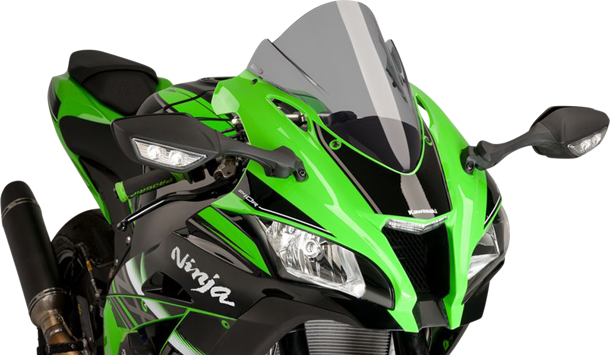 PUIG HI-Tech Parts Race Windscreen - 14-1/4" - Smoke - ZX10R