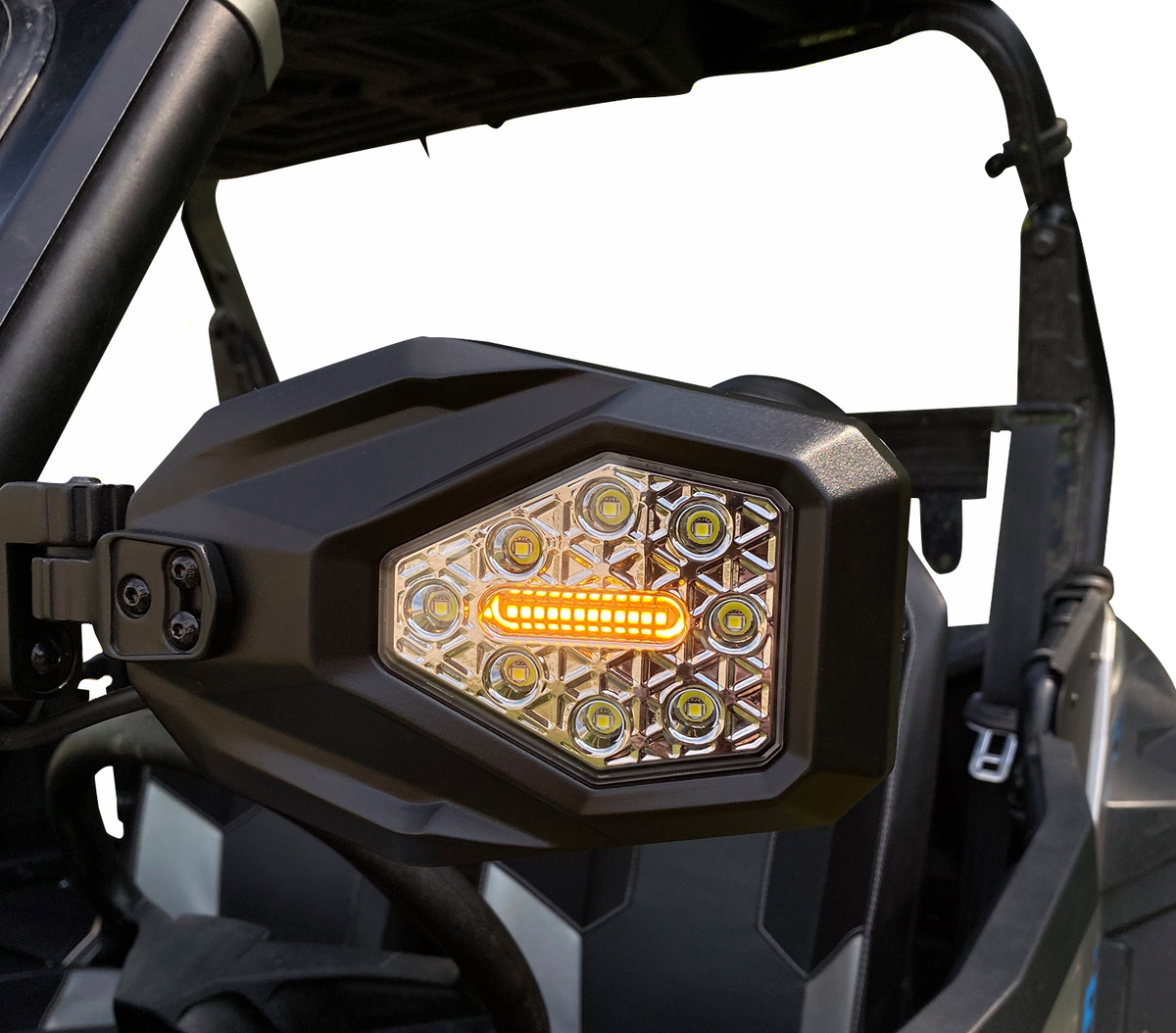 Custom Dynamics Mirrors - SXS - Side View - Hexagon - Black