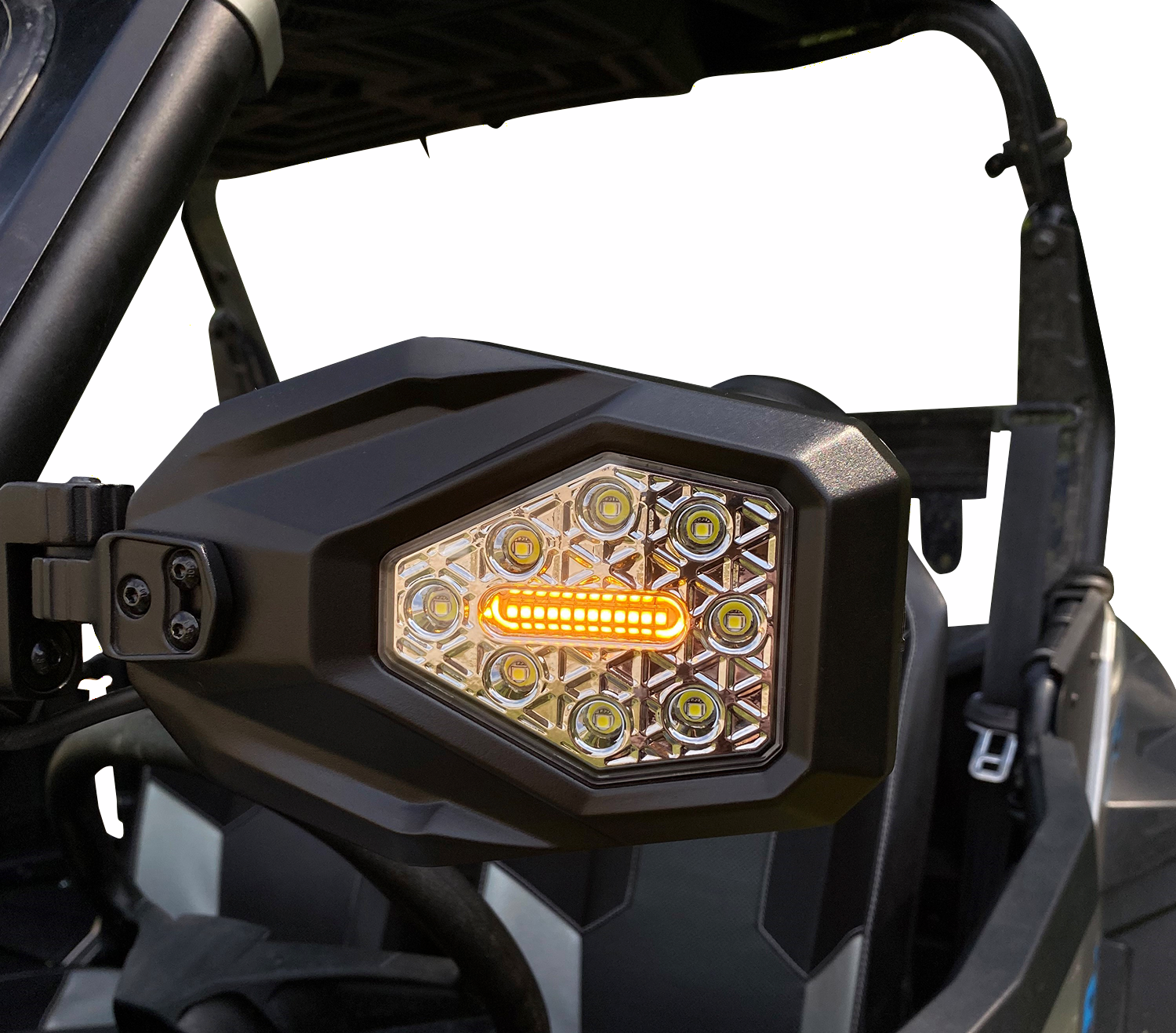 Custom Dynamics Mirrors - SXS - Side View - Hexagon - Black