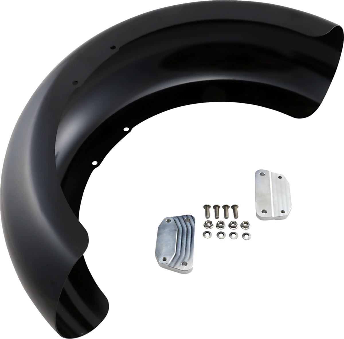 Klock Werks Wrapper Front Fender - Black - 18" - HD Softail