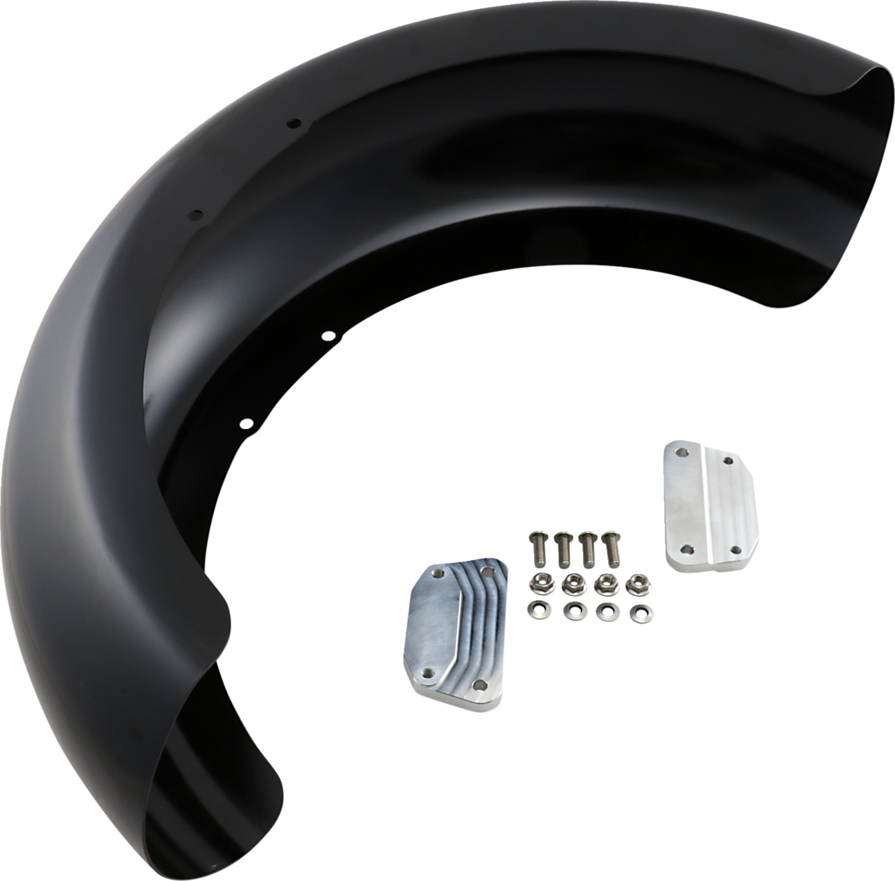 Klock Werks Wrapper Front Fender - Black - 18" - HD Softail