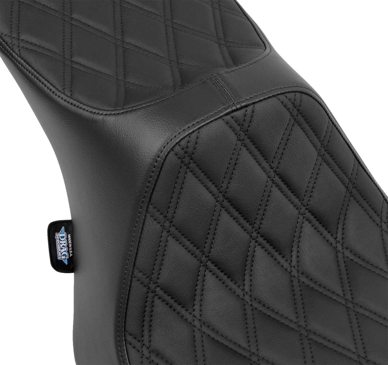 Drag Specialties Seats Predator III 2-Up Seat - Vinyl - Double Diamond - Black Stitching - FLT/FLH '23-'24
