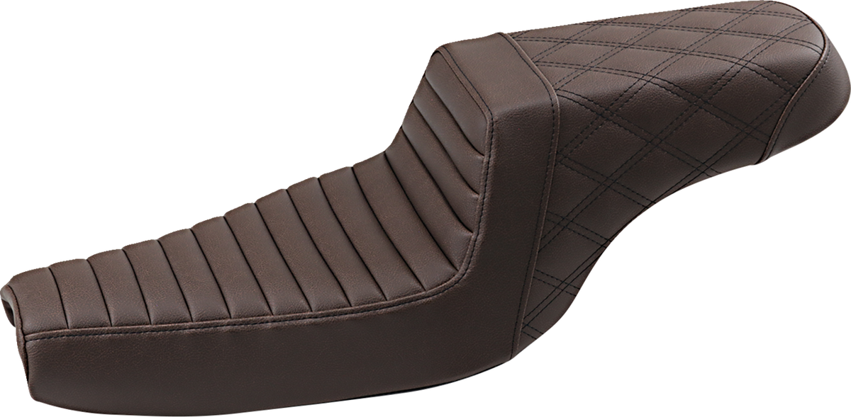 Saddlemen Step-Up Seat - Front Tuck-N-Roll/Rear Lattice Stitch - Brown