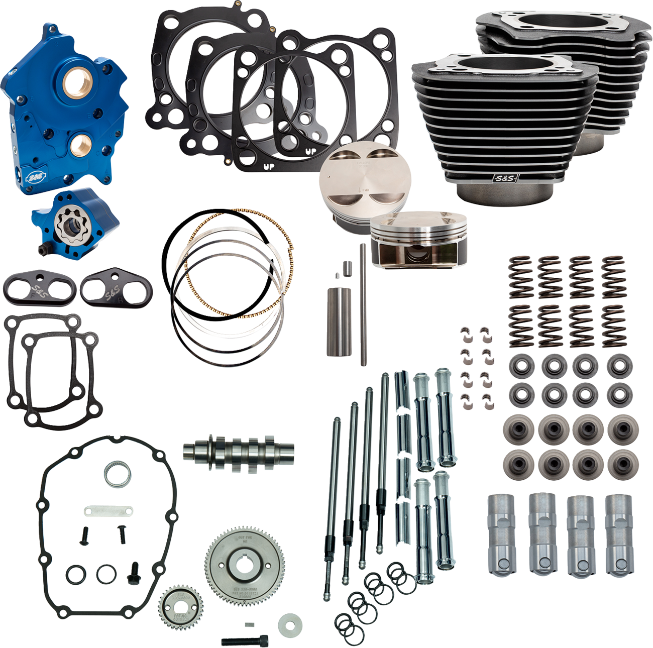 S&S Cycle Power Pack - Oil Cooled - 550G - Black Granite W/Highlight - Chrome Pushrod Tubes - M8