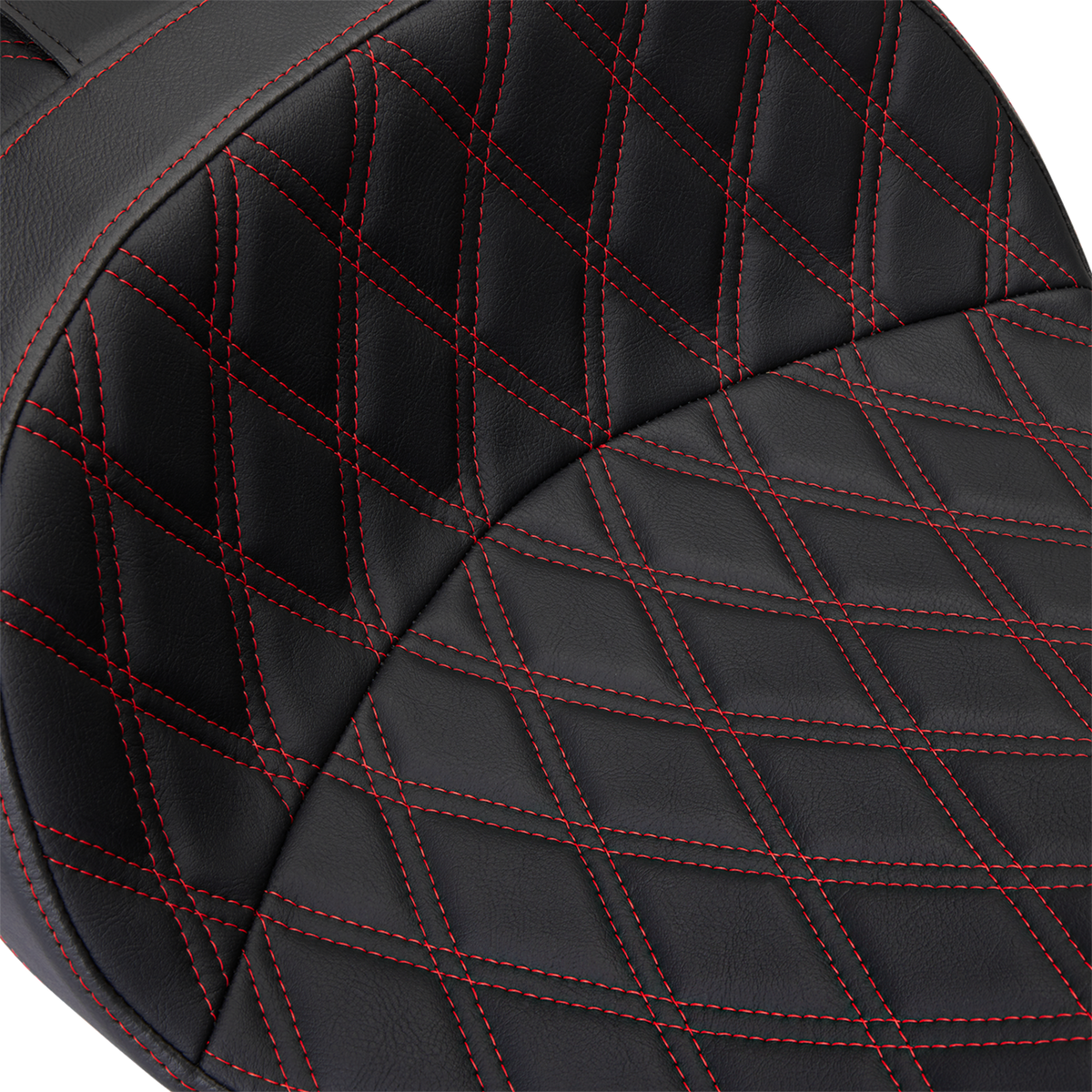 Drag Specialties Seats Freedom Seat - Vinyl - Double Diamond Red Stitch - FLH '09-'23