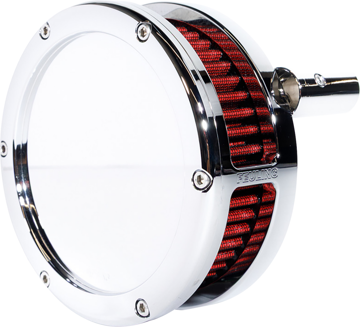 Feuling Parts Slim BA Air Cleaner Kit - Chrome - Red Filter - '08-'17 Twin Cam
