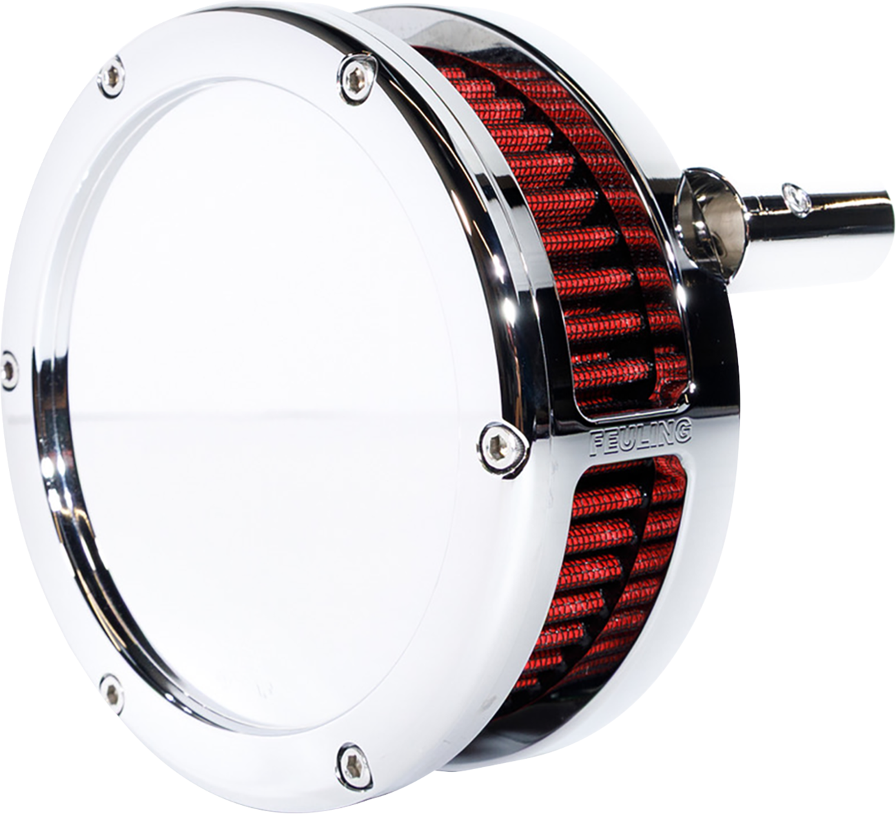 Feuling Parts Slim BA Air Cleaner Kit - Chrome - Red Filter - '08-'17 Twin Cam