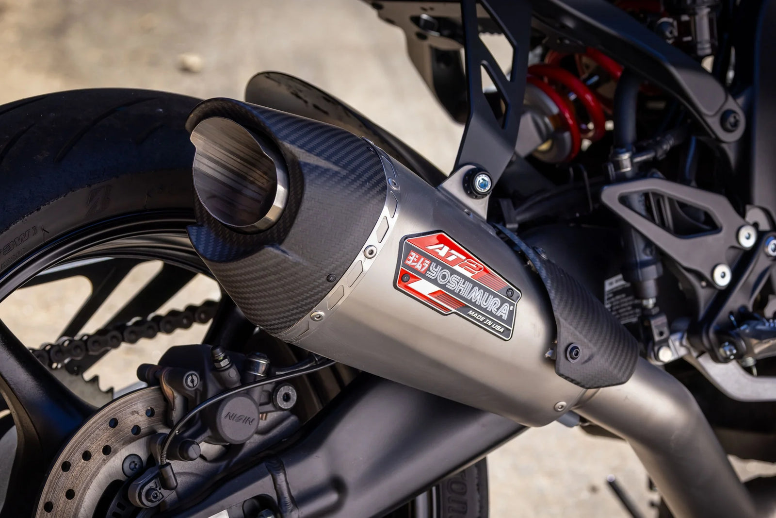 Yoshimura R9 25-26 AT2 Stainless Full Exhaust, W/ Stainless Muffler