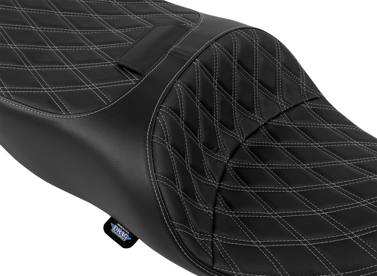 Drag Specialties Seats Freedom Seat - Vinyl - Double Diamond Silver Stitch - FLRT/FLTRT '15-'25