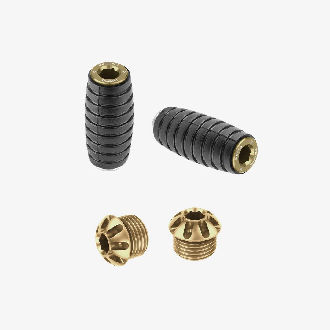 Bonamici Racing Pair Of Caps And Toe Pegs - Bronze