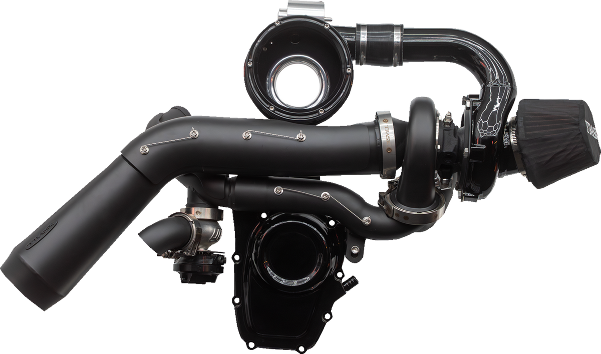 Trask Tornado Turbo Kit - Stage 2 - Black With Black Aluminum - Gen 1 M8