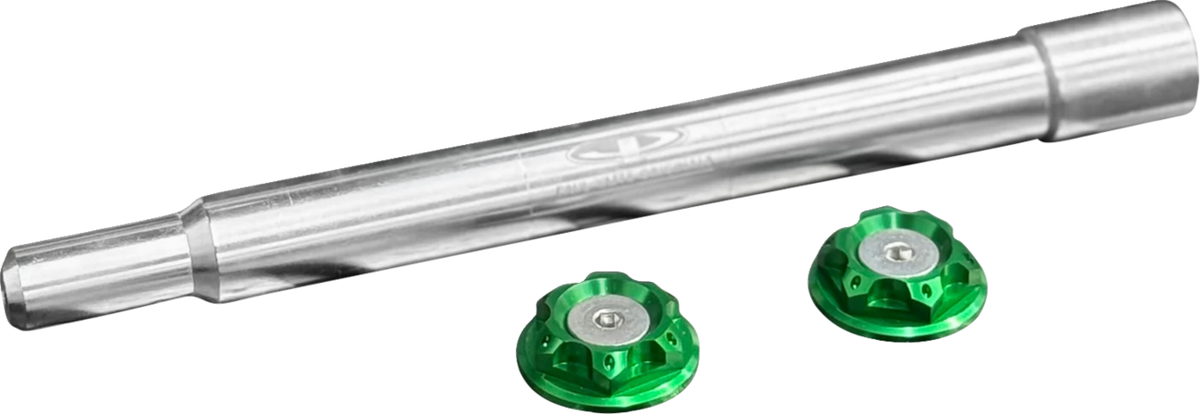 Paul Yaffe Bagger Nation Y-Axle With Turret Style Axle Cover Kit - Custom - Front - Green - 1"