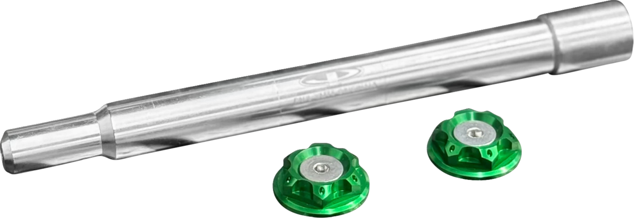 Paul Yaffe Bagger Nation Y-Axle With Turret Style Axle Cover Kit - Custom - Front - Green - 1"