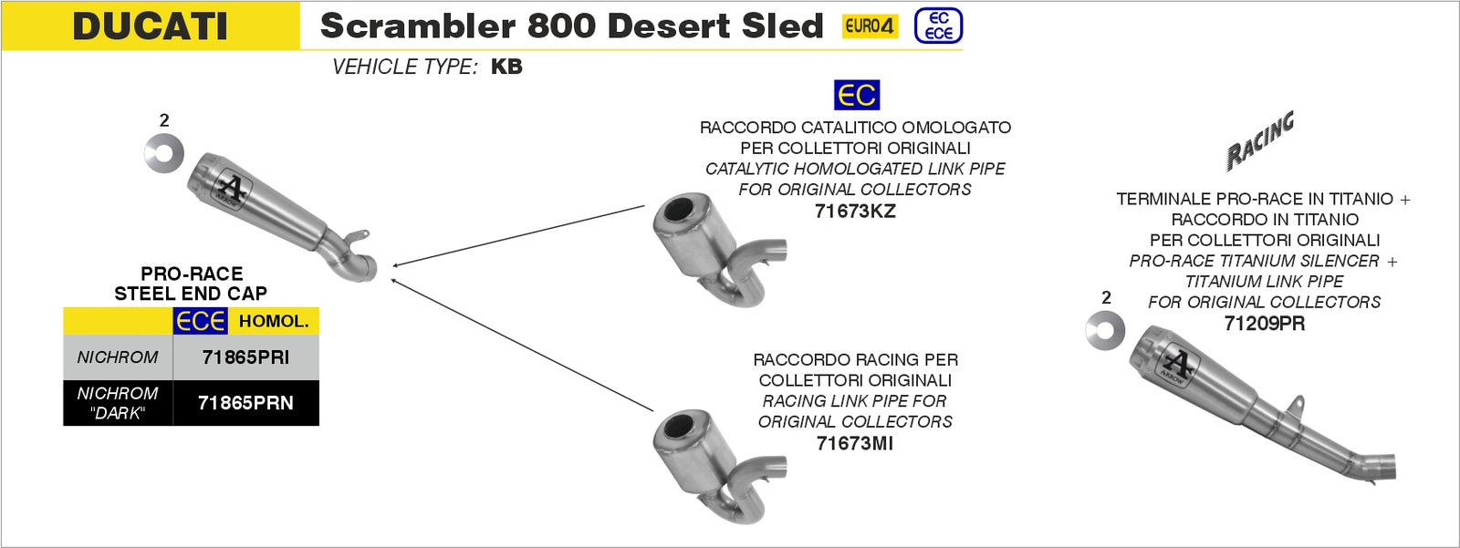 Arrow 71673KZ Catalytic Mid-Pipe For Stock Headers