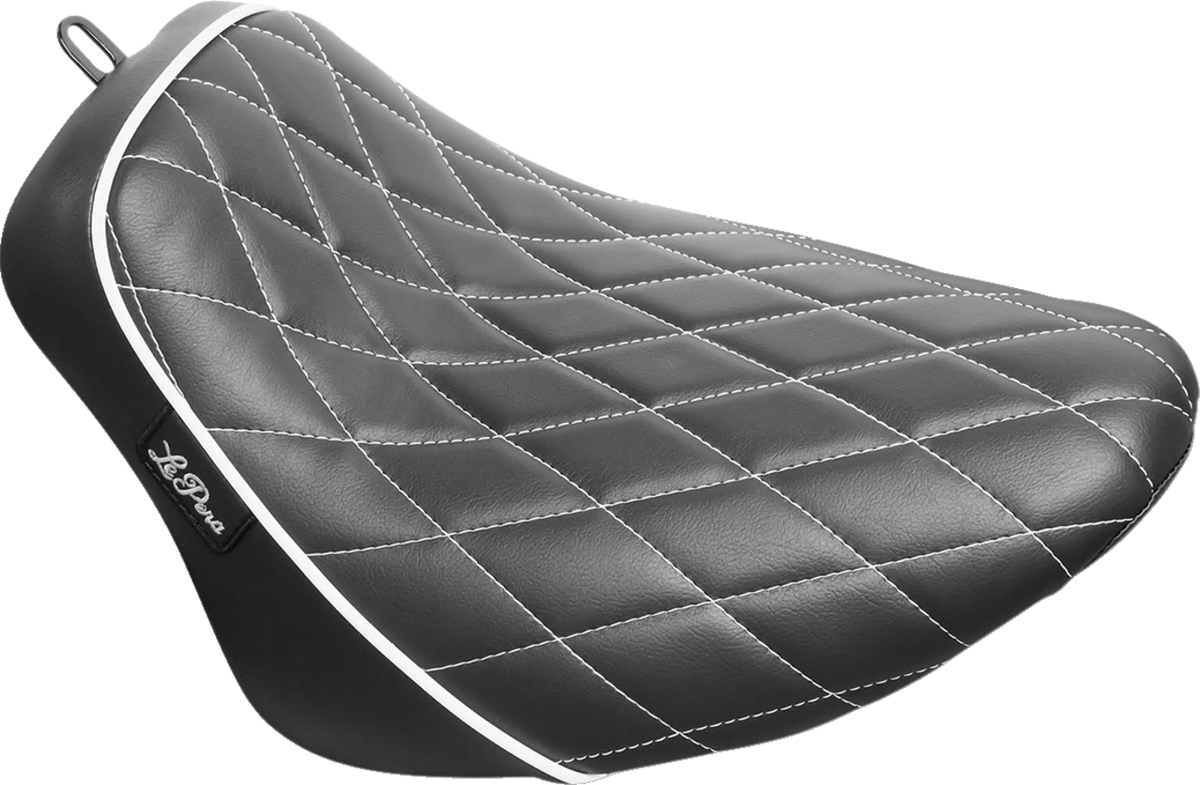 Le Pera Bare Bones Solo Seat - Diamond Stitch W/ White Stitching/Piping - Black - FLSL/FXBB '18-'23