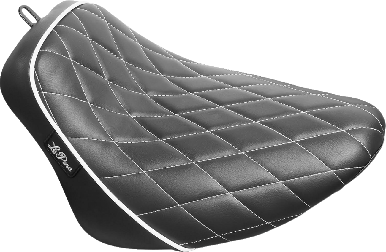 Le Pera Bare Bones Solo Seat - Diamond Stitch W/ White Stitching/Piping - Black - FLSL/FXBB '18-'23