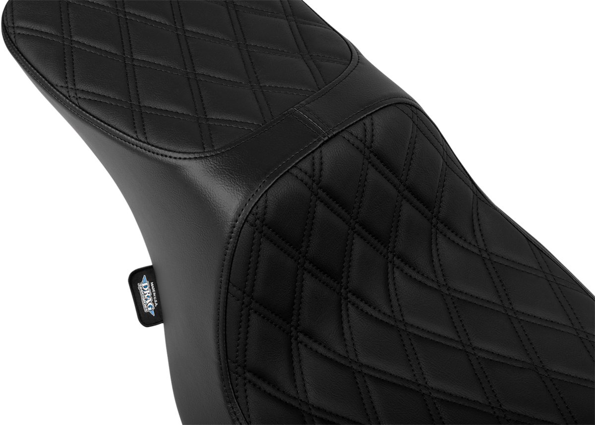 Drag Specialties Seats Predator 2-Up Seat - Vinyl - Double Diamond Black Stitch - W/O Backrest - FLTR/FLHX '23-'24