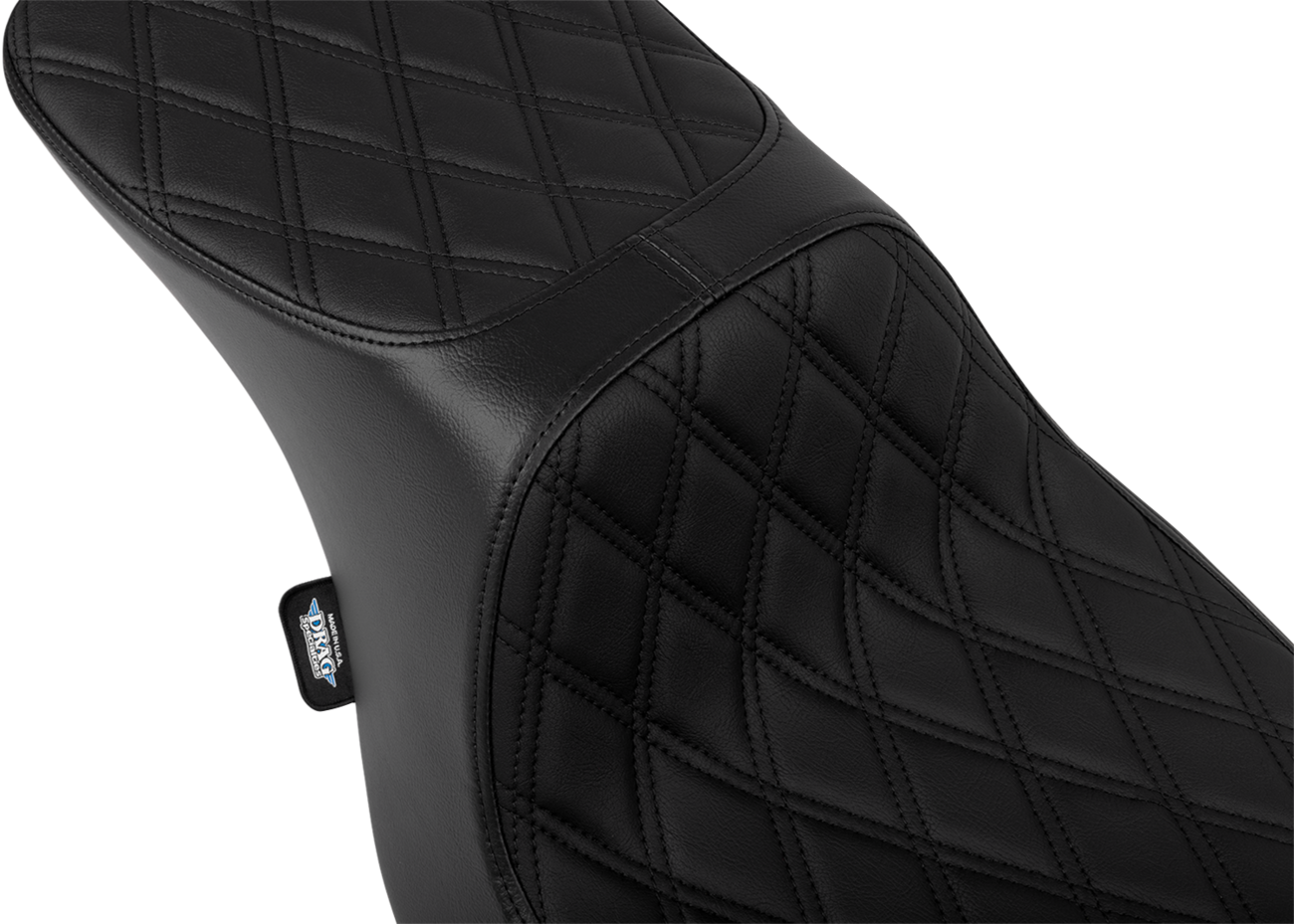 Drag Specialties Seats Predator 2-Up Seat - Vinyl - Double Diamond Black Stitch - W/O Backrest - FLTR/FLHX '23-'24
