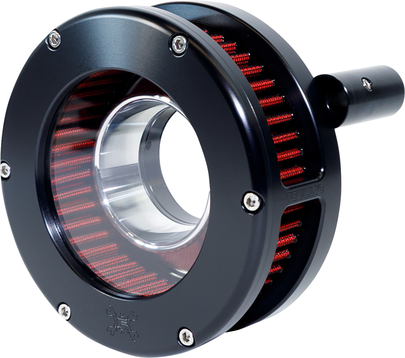 Feuling Parts Slim BA Air Cleaner Kit - Black/Clear - Red Filter - '93-'99 EVO Big Twin