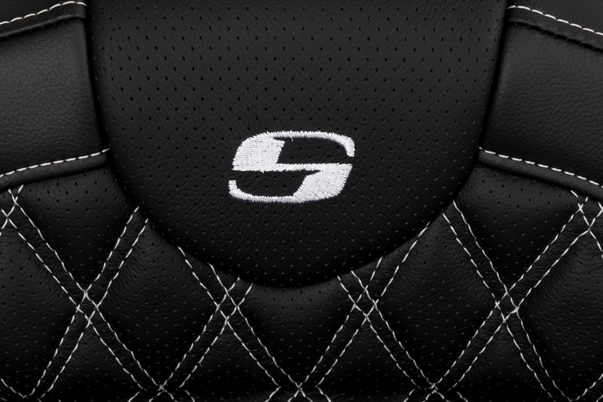 Saddlemen Roadsofa™ Seat - With Backrest - White Stitch - FL '08-'23