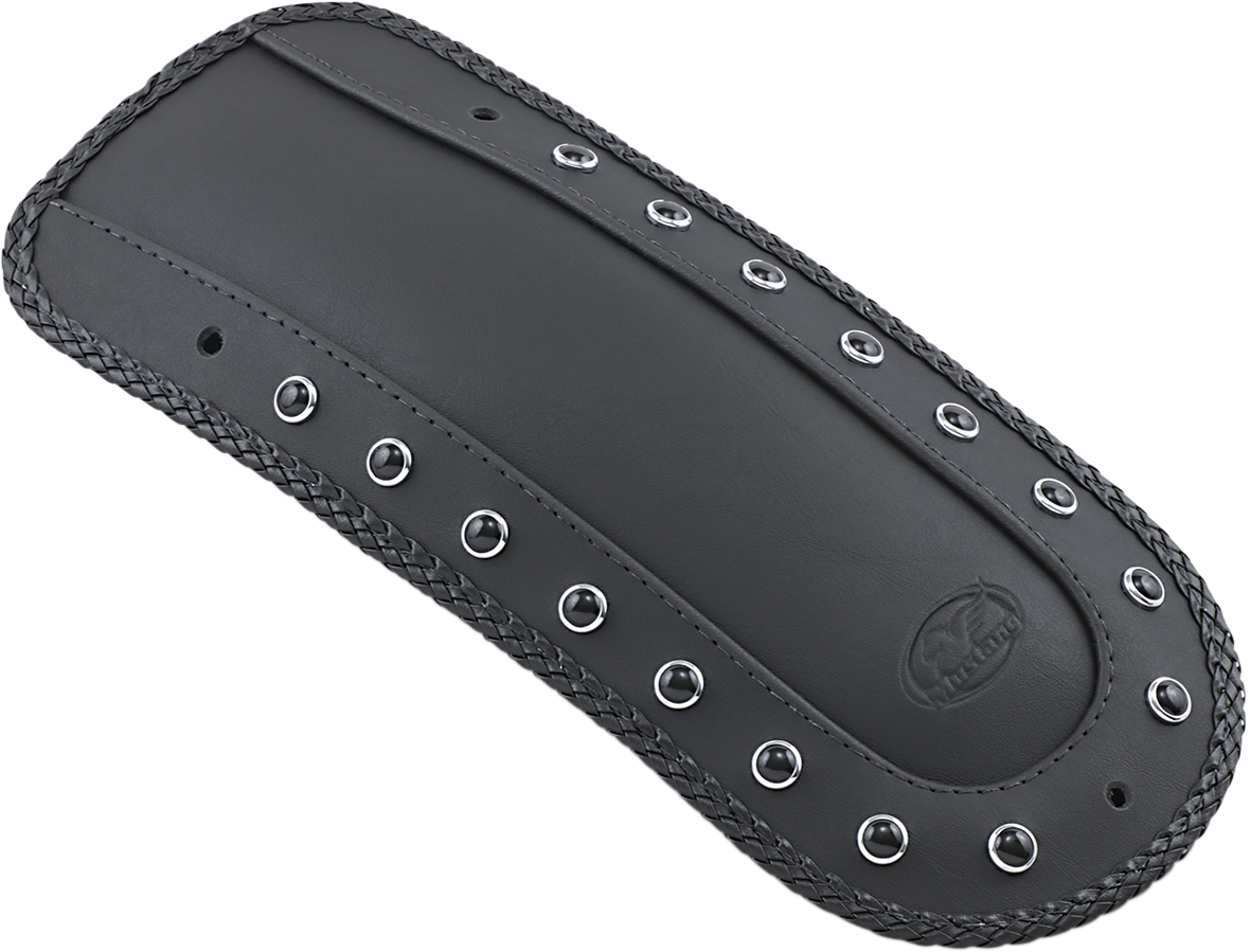 Mustang Fender Bib - Smooth Black Pearl-Centered Studded - Black - HD Touring '97-'21