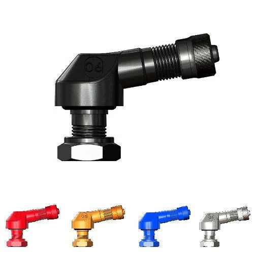 Bridgeport 90 Degree Angled Valve Stems 8.3mm - Pair - Black