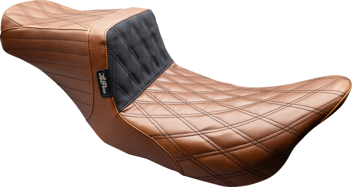 Le Pera Tailwhip Seat - Brown - Double Diamond - Black Stitch - FLT/FLH '08-'23