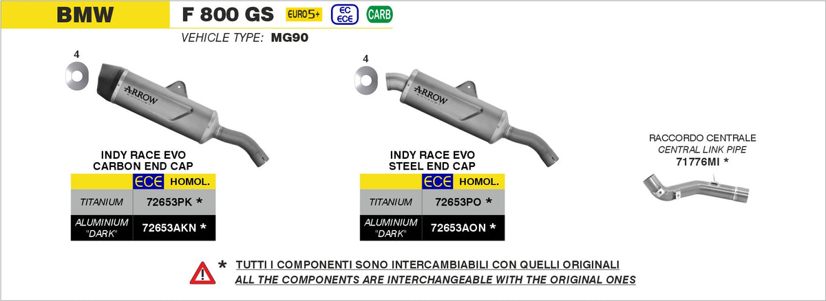 Arrow 71776MI Central Link Pipe Interchangeable With Original One