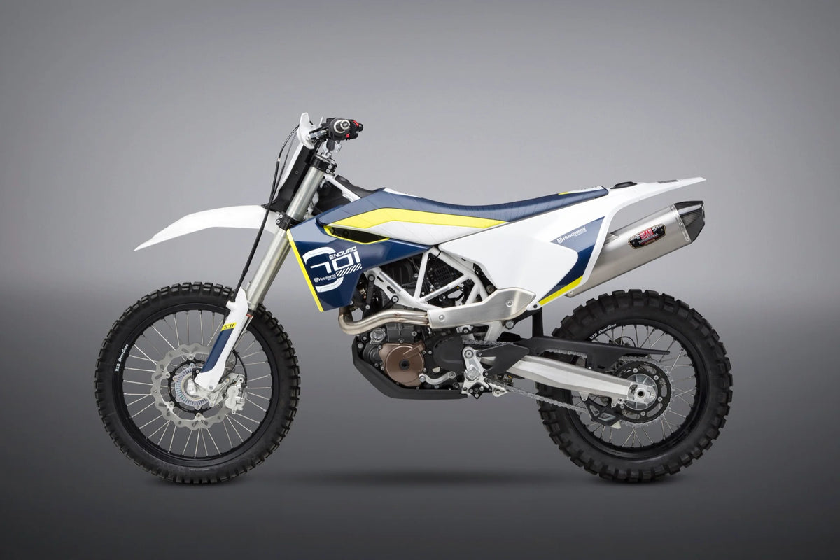 Yoshimura HUSQ 701/KTM 690 R Race R-77 Stainless Slip-On Exhaust, W/ Stainless Muffler