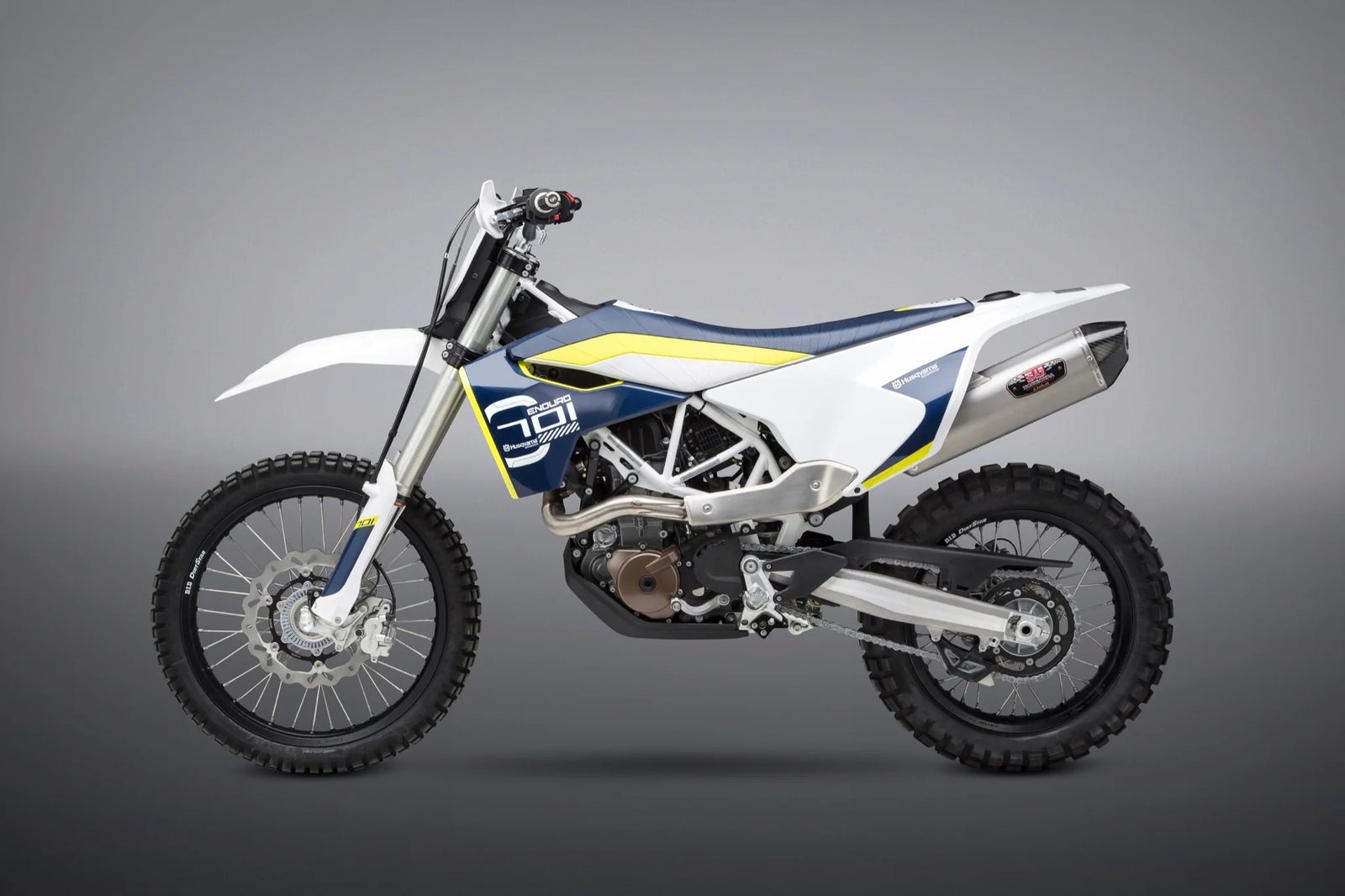Yoshimura HUSQ 701/KTM 690 R Race R-77 Stainless Slip-On Exhaust, W/ Stainless Muffler