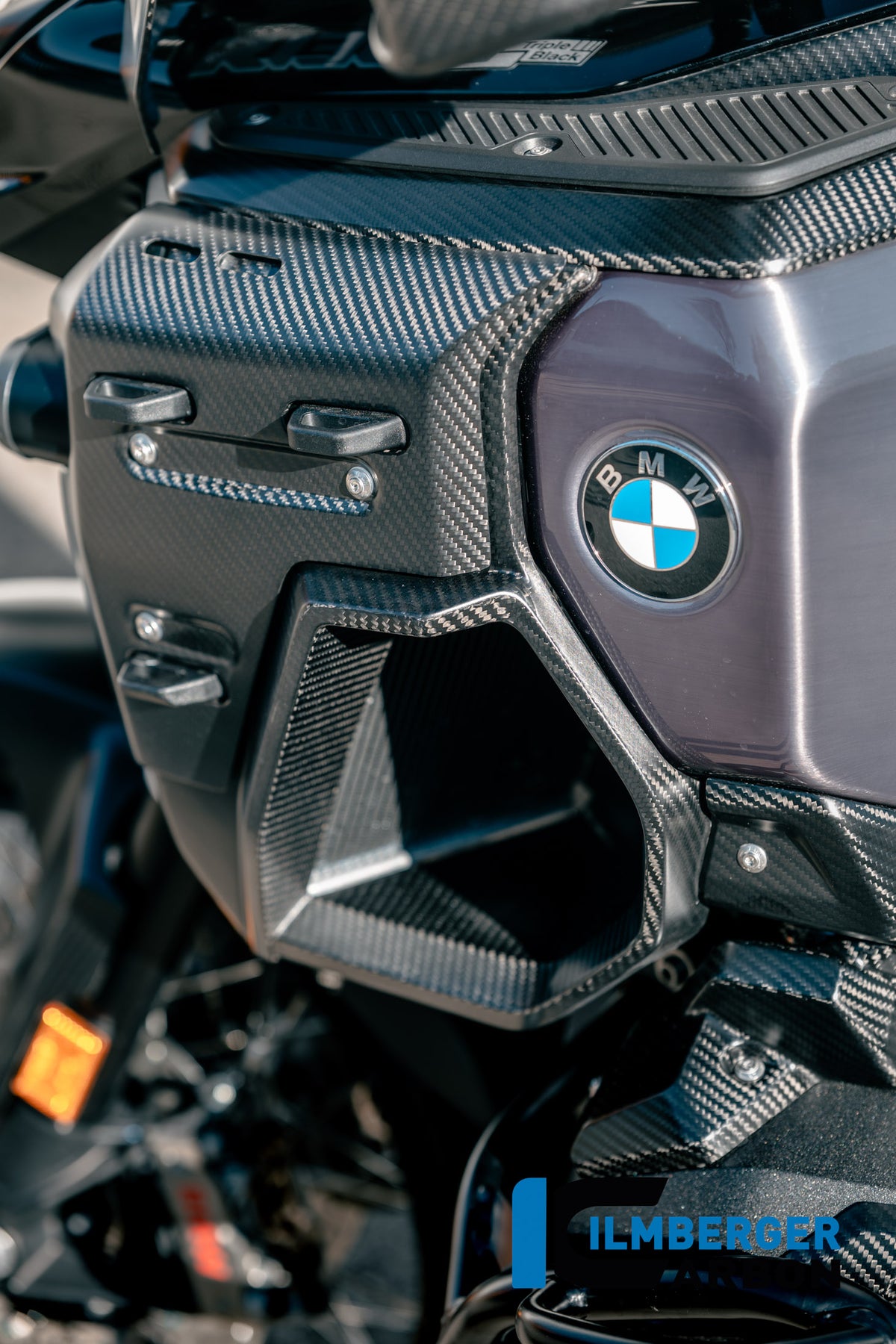 Ilmberger Carbon Radiator Cover With Holes Left BMW R 1300 GS Adventure - Matte / Twill