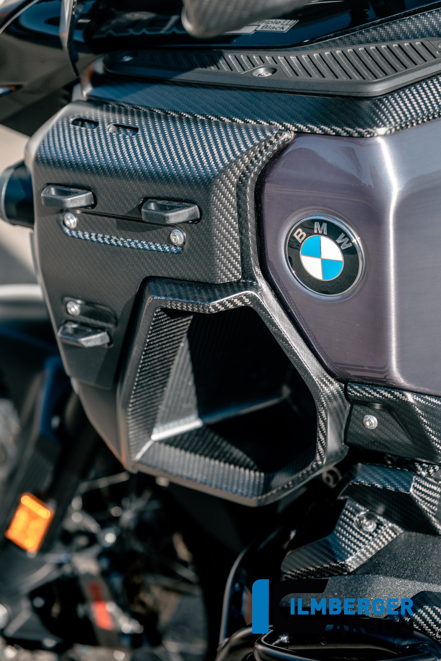 Ilmberger Carbon Radiator Cover With Holes Left BMW R 1300 GS Adventure - Matte / Twill