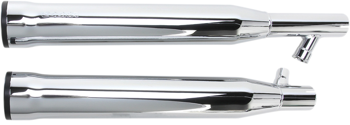 Cobra Slip-On Mufflers With Race Pro Tips - 3" - Chrome - '00-'06 FLSTF/FXSTD