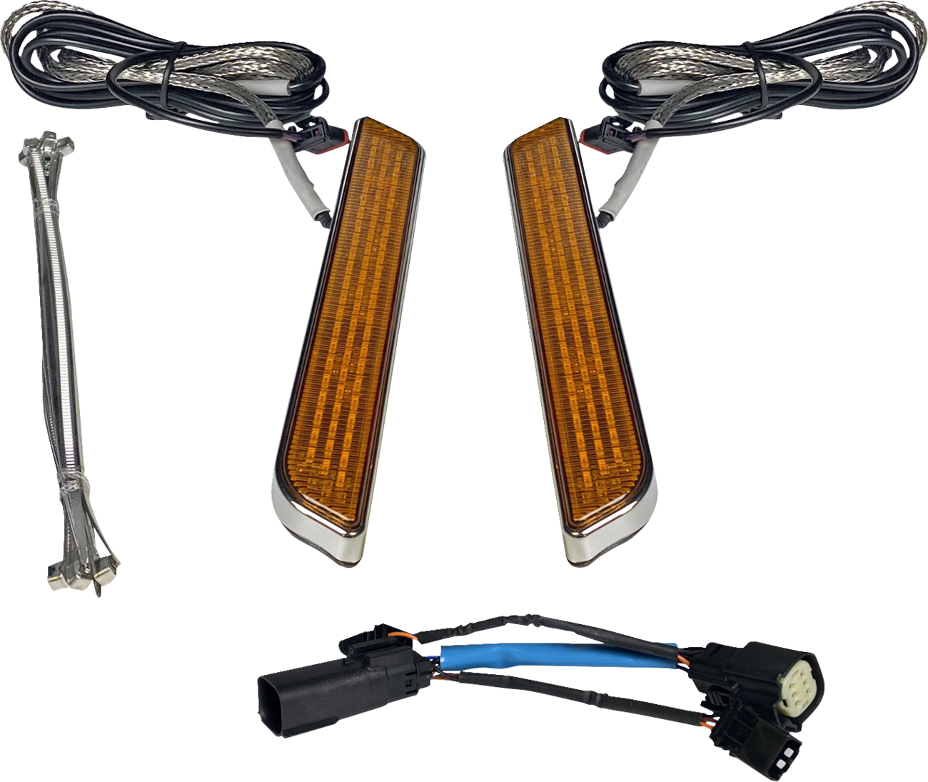 Custom Dynamics LED Fork Light - Amber - Chrome