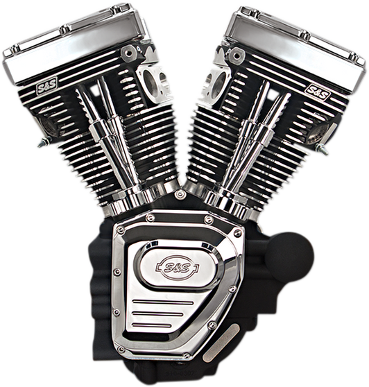 S&amp;S Cycle T124 Long Block Engine - Wrinkle Black And Chrome - Touring