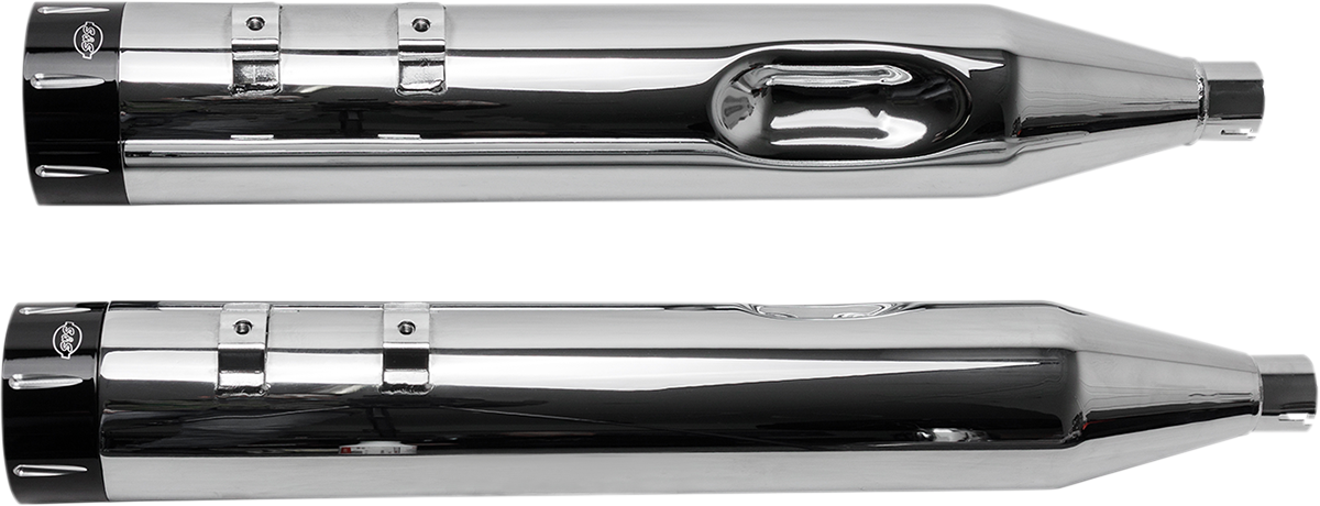 S&S Cycle 4-1/2" MK45 Performance Mufflers - Black With Black Thruster