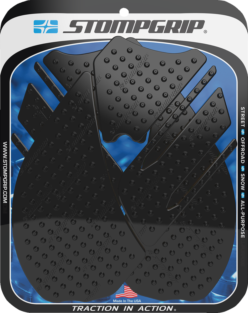 StompGrip Tank Grips - Volcano - Black - Kawasaki - Ninja '12-'25