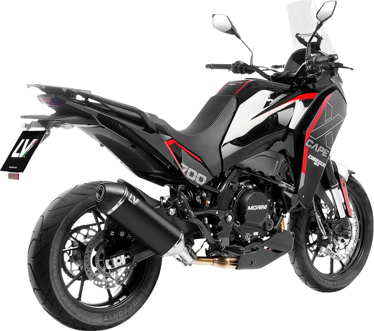 LeoVince LV-14 Slip-On Muffler - Black Stainless Steel - X-Cape 700