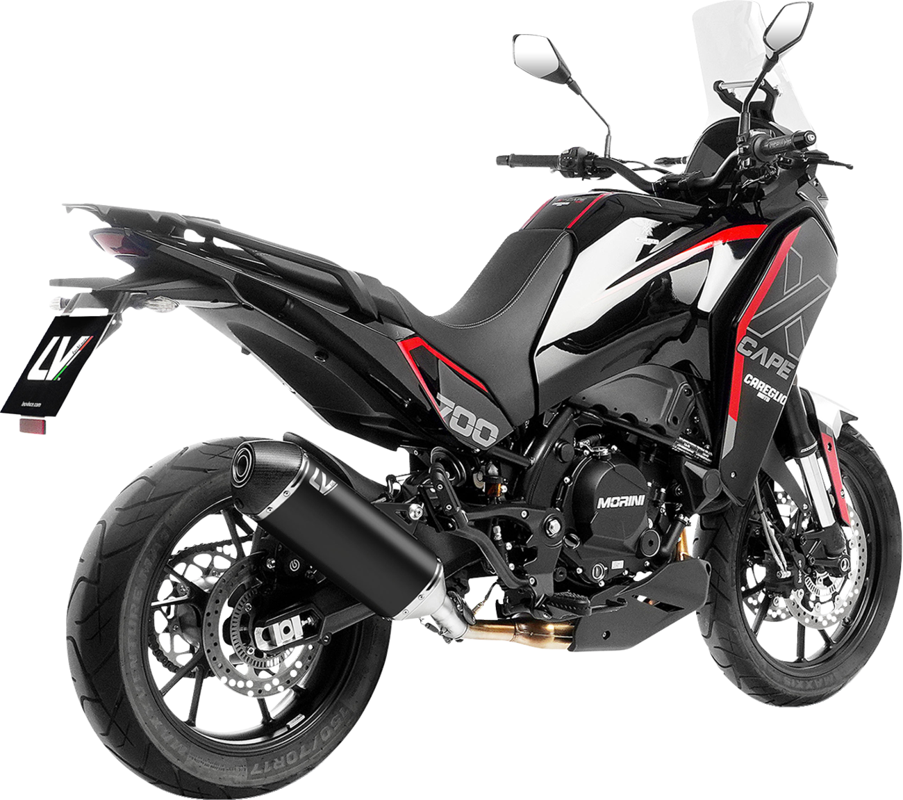LeoVince LV-14 Slip-On Muffler - Black Stainless Steel - X-Cape 700