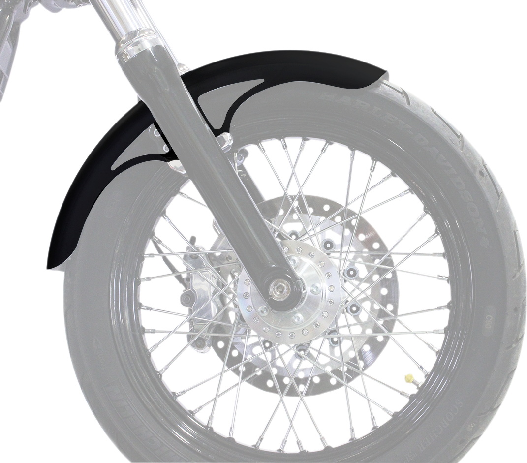 Klock Werks P-Tom Front Fender - Black - 19" - HD Softail