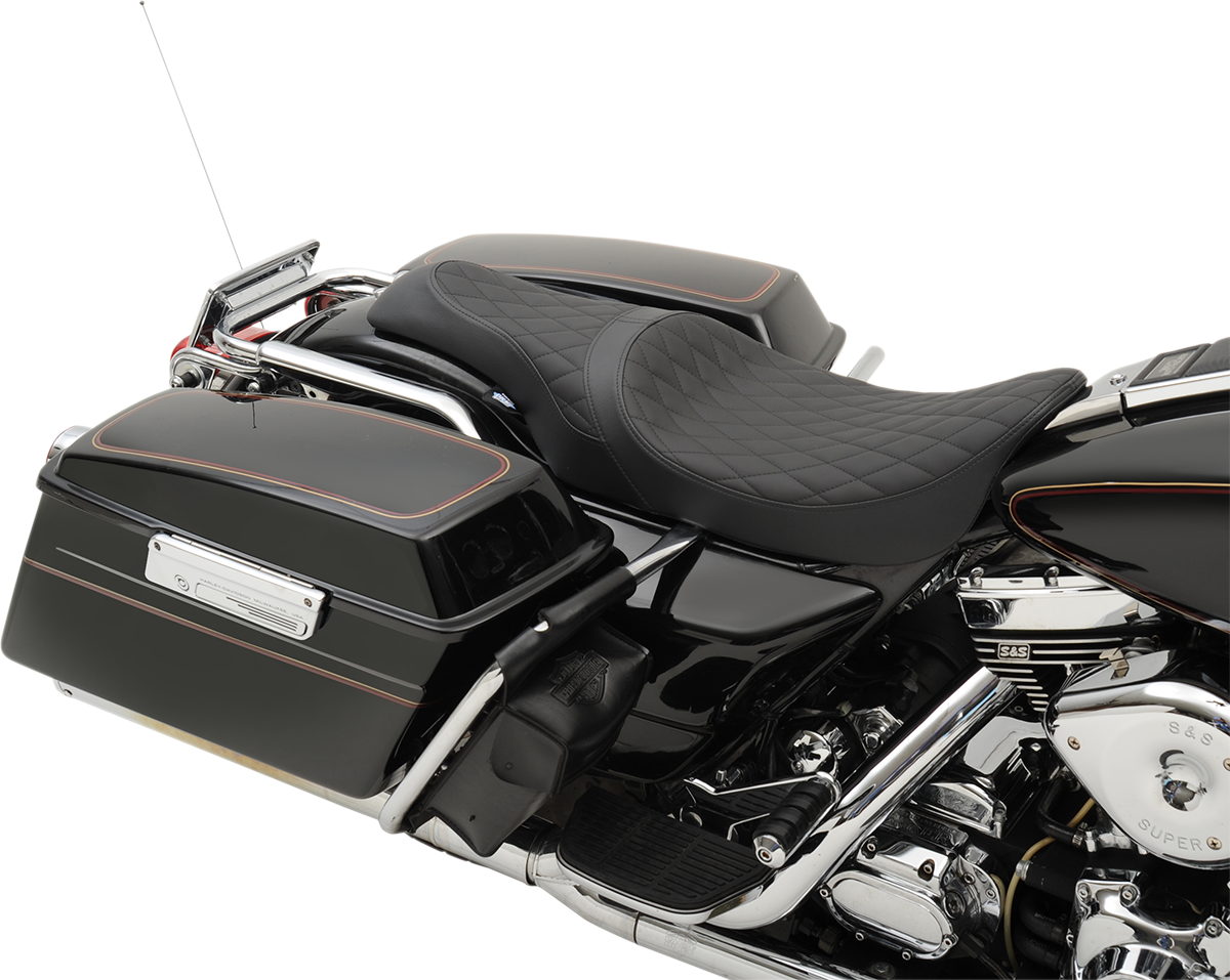 Drag Specialties Seats Caballero Seat - Solar Reflective Leather - Diamond Stitch - FL '97-'07
